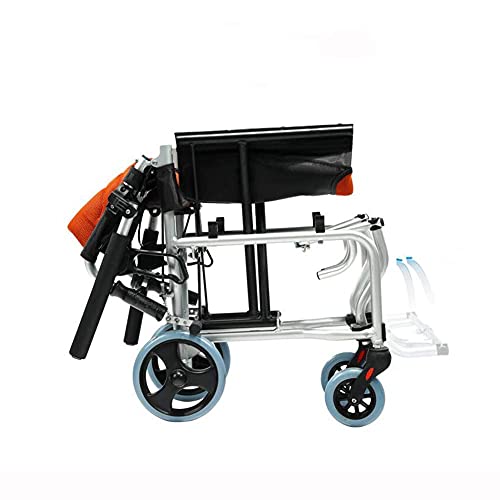 GLXLSBZ Embarque Plegable para Silla de Ruedas Disponible Freno Manual Ligero Llanta Maciza t Freno de Seguridad Viaje Portátil (Regalos para Personas Mayores)