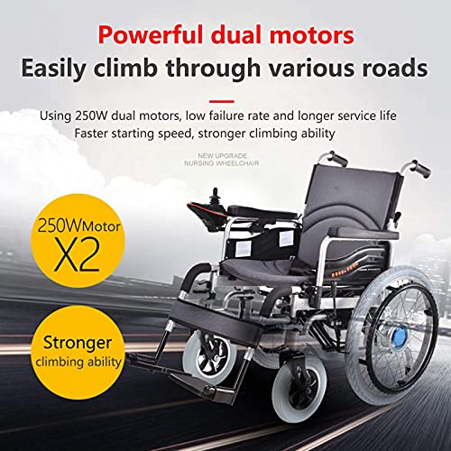 GLXLSBZ Silla de Ruedas eléctrica Plegable y Ligera Joystick de 360 ​​° Silla de Ruedas Plegable Todo Terreno Motor eléctrico Dual Power Ch (Regalos para Personas Mayores)