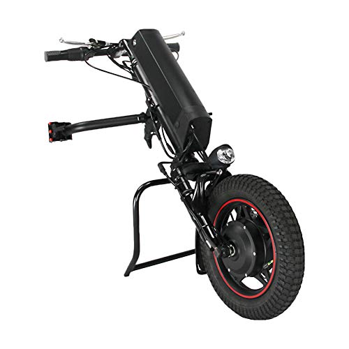 GMtes 350W Handbike Eléctrico para Silla de Ruedas, Motores para Silla de Ruedas, Convertir Silla de Ruedas Manual en electrónica con la luz Delantera,Batería de 36V/11.6AH