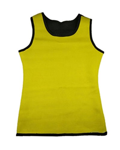 GODGETS Faja Reductora Adelgazante Hombre Neopreno Camiseta Reductora Compresion de Sauna Deportivo Amarillo Negro 5XL