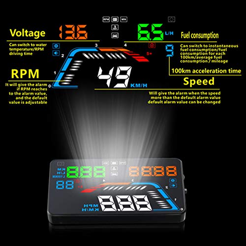 GOFORJUMP Q700 Car Head Up Display 5.5 Pulgadas Pantalla de Coche HUD OBD2 Proyector Parabrisas Diagnóstico de Datos de Conducción de Automóviles Velocímetro Digital