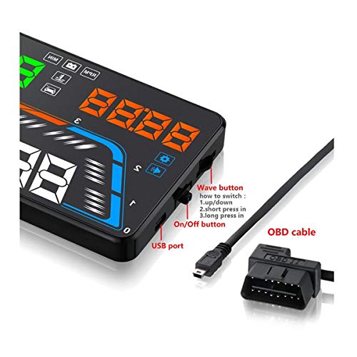 GOFORJUMP Q700 Car Head Up Display 5.5 Pulgadas Pantalla de Coche HUD OBD2 Proyector Parabrisas Diagnóstico de Datos de Conducción de Automóviles Velocímetro Digital