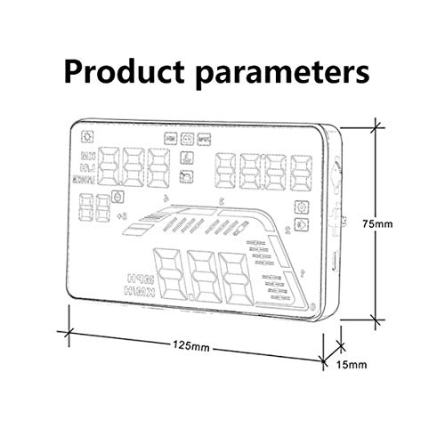 GOFORJUMP Q700 Car Head Up Display 5.5 Pulgadas Pantalla de Coche HUD OBD2 Proyector Parabrisas Diagnóstico de Datos de Conducción de Automóviles Velocímetro Digital