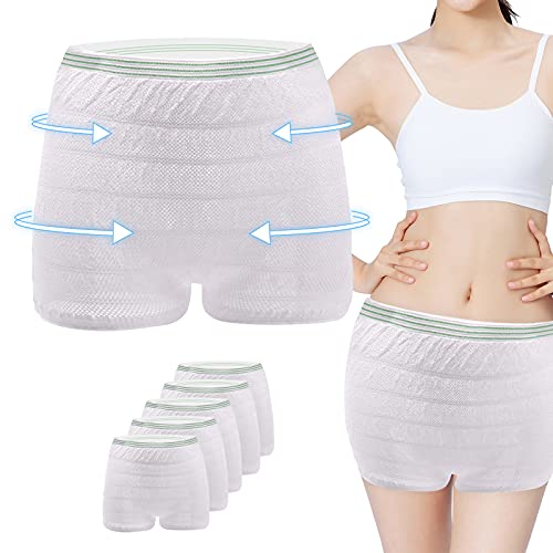 GOOKALA Braguitas de Maternidad, Paquete de 5 Ropa Interior Posparto Pantalones de Maternidad Desechables con Sección- C Transpirables y Elásticos para Mujeres Después del Nacimiento XL