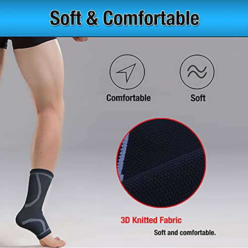 Goosom 1 Par Antideslizante Soporte de Tobillo Súper Elástico Transpirable, Calcetines Compresivos, Tobillera Estabilizadora Hombre y Mujer, Tobillera Protector Compresion para Correr, Fitness A40 M