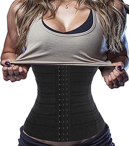 Gotoly Corsé para Mujer Faja Reductora Entrenador de Cintura Faja Moldeadora para Control de Abdomen Faja de Cintura Waist Trainer (Negro, 3X-Large)