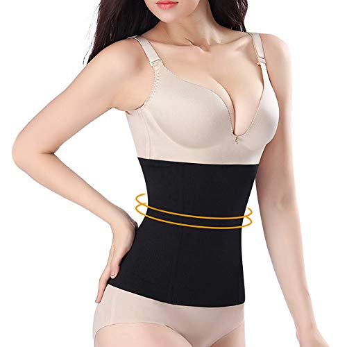 Gotoly Entrenador de Cintura para Mujer Fajas Reductoras Faja Moldeadora para Control de Abdomen Cinturón sin Costuras para Recuperación Posparto Waist Trainer (Negro, Large)