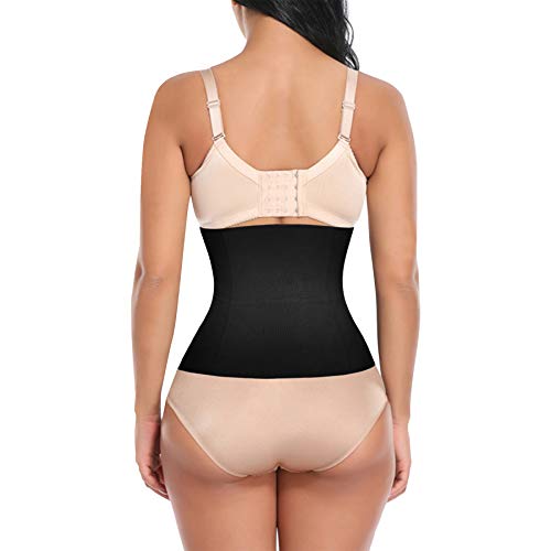 Gotoly Entrenador de Cintura para Mujer Fajas Reductoras Faja Moldeadora para Control de Abdomen Cinturón sin Costuras para Recuperación Posparto Waist Trainer (Negro, Large)