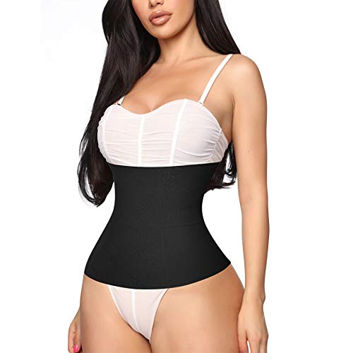 Gotoly Entrenador de Cintura para Mujer Fajas Reductoras Faja Moldeadora para Control de Abdomen Cinturón sin Costuras para Recuperación Posparto Waist Trainer (Negro, Large)