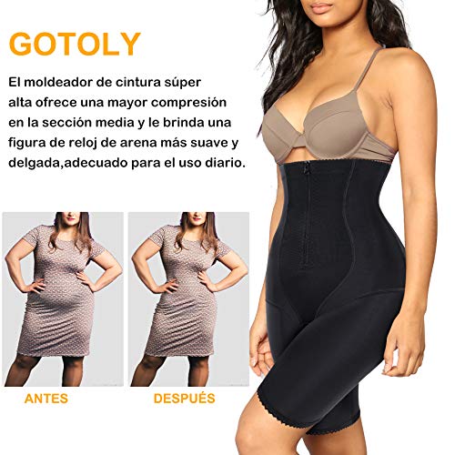 Gotoly Mujer Braguitas Moldeadoras Faja Pantalón Shapewear Lencería Moldeadora Braga de Cintura Alta Control de Barriga Levanta Glúteos Faja de Cintura (Negro, Small)