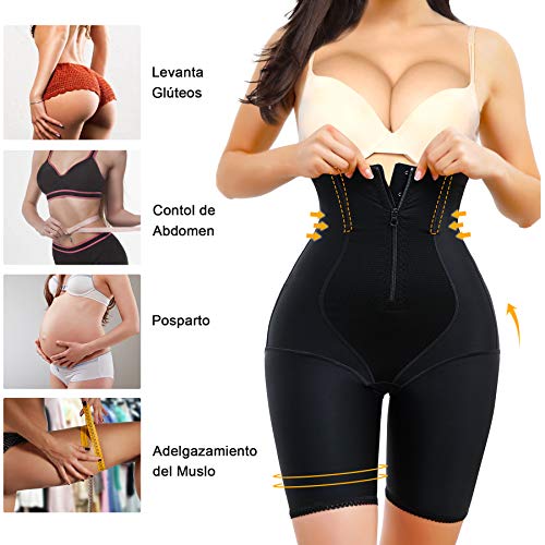 Gotoly Mujer Braguitas Moldeadoras Faja Pantalón Shapewear Lencería Moldeadora Braga de Cintura Alta Control de Barriga Levanta Glúteos Faja de Cintura (Negro, Large)