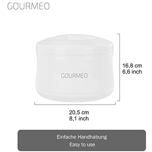 GOURMEO yogurtera de yogur natural premium, yogur de soja, quark, recipiente de un litro, sin corriente eléctrica, de fácil limpieza | máquina para hacer yogur, máquina para preparar yogur,