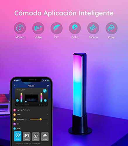 Govee Flow Pro Barras de Luz con Cámara, Luces LED RGBIC Inteligente con Control App, Funciona con Alexa y Google Assistant, Modo Música para Habitación Gaming, TV/PC y Navidad