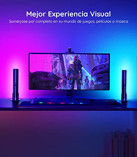 Govee Flow Pro Barras de Luz con Cámara, Luces LED RGBIC Inteligente con Control App, Funciona con Alexa y Google Assistant, Modo Música para Habitación Gaming, TV/PC y Navidad