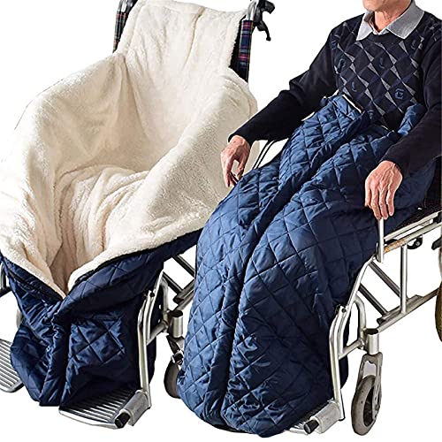 Gpzj Manta con Cremallera para Calentador De Sillas De Ruedas, Funda Acogedora para Silla De Ruedas con Forro Polar Impermeable para Sillas De Ruedas Manuales Y Eléctricas