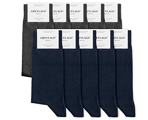 Greylags Prima Calcetines Algodón Peinado Costuras Cosidas a Mano Cómodo Business Calcetines | Hombres y mujeres | 80% Algodón | Certificado Oeko-Tex Standard 100