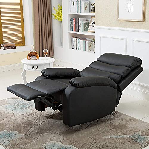 gridinlux | Sillón Relax Masaje ExtraAcolchado Levanta Personas Negro | Reclinable | Elevación Automática con Mando | 5 Modos | Función Calor Lumbar | 8 Motores | 4 Zonas de Masaje | Polipiel