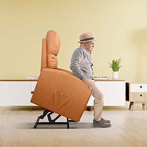 gridinlux | Sillón Relax Masaje Levanta Personas Camel | Reclinable | Elevación Automática con Mando de Control | 5 Modos | Función Calor Lumbar | 8 Motores | 4 Zonas de Masaje | Polipiel