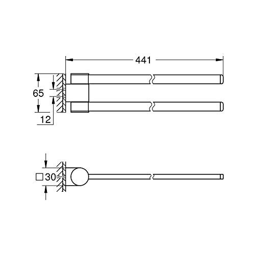 Grohe 41063000 41063000-Selection Toallero, pivotable, Cromo, 432 mm