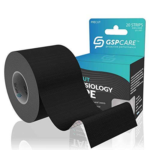 GSPCARE Cinta de Kinesiología, 5cm x 5m Sin Cortar Kinesiotape Vendaje Neuromuscular para Ejercicio, Impermeable sin Látex Cinta de Fisioterapia para la Recuperación de Rodilla, Hombro y Codo