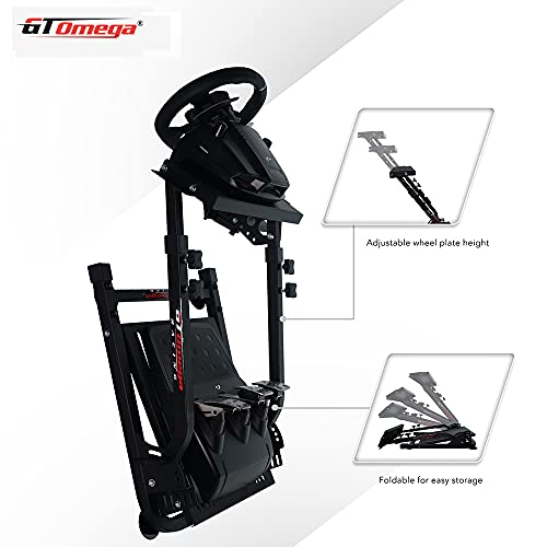 GT Omega Soporte de Volante PRO para Logitech G29 G920 G923 Thrustmaster T500 T300 TX y TH8A Shifter Mount V1 - PS4 Xbox Fanatec Clubsport - Diseño Ajustable en inclinación para la experiencia Sim Racing