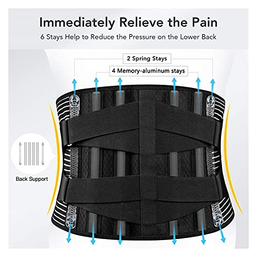 GuanRo Las ortesis Ajustables elásticas de los Hombres y Las Mujeres, Las Cinturones de Soporte Lumbar de la Espalda Baja for aliviar el Lumbago causado por los Discos intervertebrales (Tamaño : M)