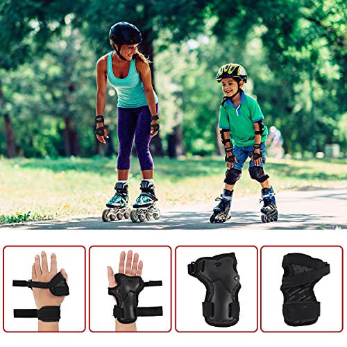 Guantes de esquí extendidos de la muñeca de Las Palmas de la protección del Rodillo de Patinaje Achort 2 Pack Protectores Muñequera Protecciones Muñecas Guantes para Patinaje Monopatin Skateboard (M)