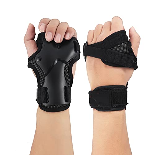 Guantes de esquí extendidos de la muñeca de Las Palmas de la protección del Rodillo de Patinaje Achort 2 Pack Protectores Muñequera Protecciones Muñecas Guantes para Patinaje Monopatin Skateboard (M)