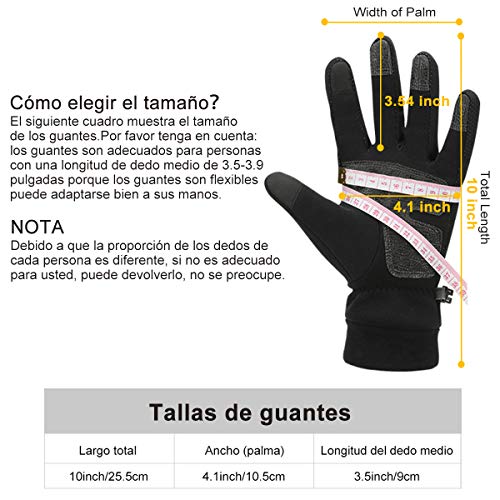 Guantes de Invierno A Prueba de Viento Pantalla Táctil Antideslizante para Moto Ciclismo Conducir Hombre Mujer