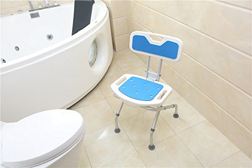 Guoyajf Silla De Baño, Taburete De Ducha Plegable Portátil, Altura Ajustable, Tubo De Aleación De Aluminio, Apto para Personas Mayores, Mujeres Embarazadas, Niños, Personas con Movilidad Reducida,1