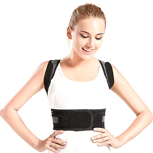 GvvcH Corrector de Postura Adulto Ajustable Soporte Lumbar de Hombro Trasero Cinturón de Soporte de Columna Corrección de Postura para Hombres, Mujeres,L