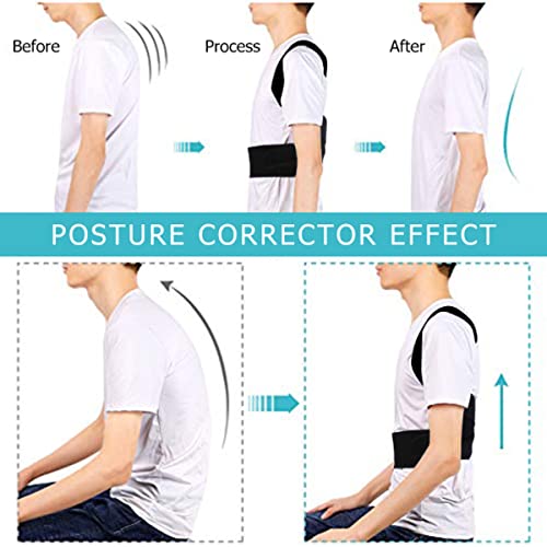 GvvcH Corrector de Postura Ajustable Correa de Soporte para la Espalda Hombro Lumbar Cintura Columna Ortesis Cinturón Ortopédico de Postura de Alivio del Dolor,L