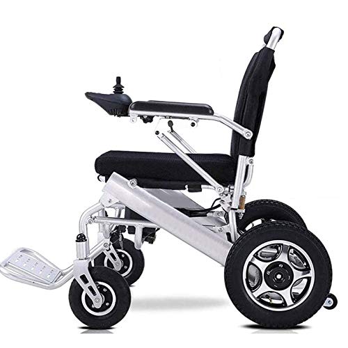 GYPPG Silla de Ruedas eléctrica de Lujo Silla de Ruedas eléctrica Plegable motorizada, Silla de Ruedas eléctrica Plegable Ligera, Potente Motor Dual, Adecuada para Personas Mayores y discapacitada