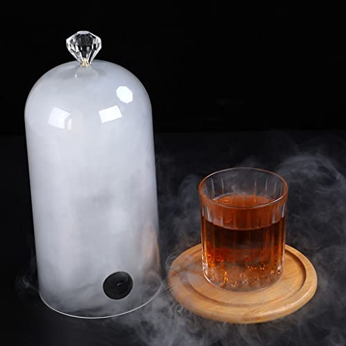 GYQZC Fumar Cloche Tapa de la Cubierta del Domo con Base de Madera, Pistola Humeante Accesorio Especializado para Cócteles de Comida Pistola de Fumador Placas Infusión para Fumar, Cuencos y Vasos