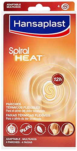 Hansaplast Spiral Heat Parche térmico adaptable, parches de calor para músculos tensos y rígidos, para el alivio del dolor muscular, 1 x 4 parches