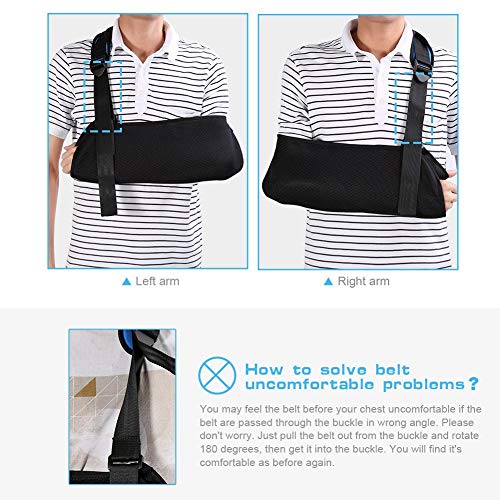 Haofy Cabestrillo Brazo, Ajustable Cabestrillo Hombro Arm Sling Inmovilizador Hombro Transpirable Ligero para Adulto, Apoyo de Muñeca para Brazo Roto Fracturados - Estabilice Brazo Después de Lesiones