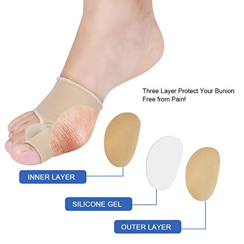 Haofy Corrector de Juanetes de Gel, Protector de Juanetes 2 en 1 y separadores de dedos, enderezadora de dedos con corrector de dedos con almohadillas de Gel Bulit-in para Hallux Valgus