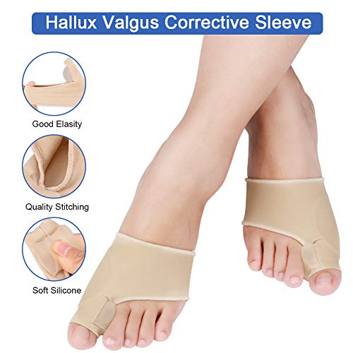 Haofy Corrector de Juanetes de Gel, Protector de Juanetes 2 en 1 y separadores de dedos, enderezadora de dedos con corrector de dedos con almohadillas de Gel Bulit-in para Hallux Valgus