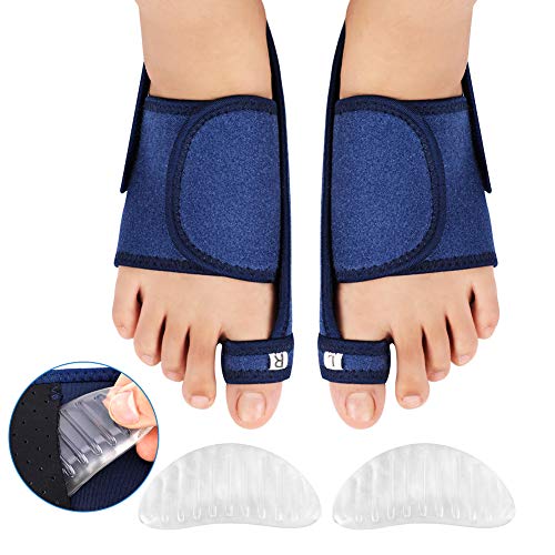 Haofy Corrector de Juanetes Férula para Juanete, Hallux Valgus juanete Nocturno con Almohadillas Arco de Pie de Gel y Correa Antideslizante del Talón para Día y Noche, Enderezadora De Dedo Gordo