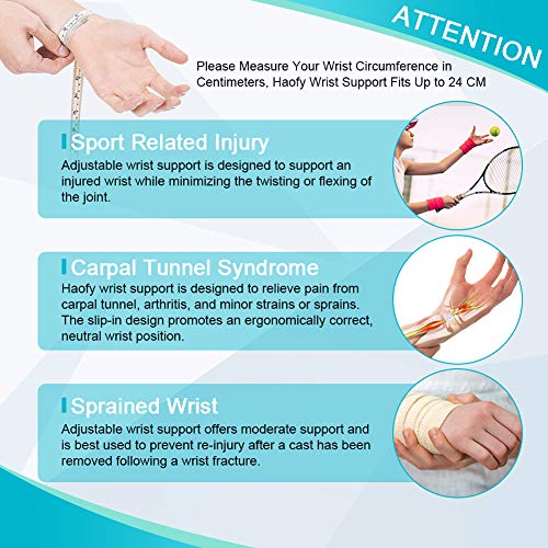 Haofy Muñequera Tunel Carpiano Ajustable, Muñequera Tendinitis, Órtesis Muñequera Férula, Alivio del Dolor de Túnel Carpiano, Dolor de Muñeca, Tendinitis, Esguinces y Artritis