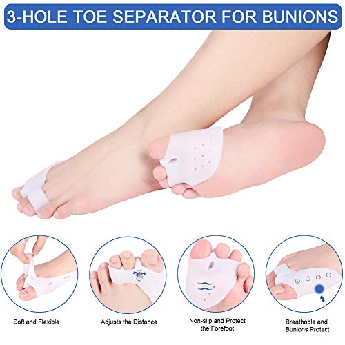 Haofy Toe Separator, 1 par de ortesis de silicona para juanetes. Los separadores de silicona para dedos en martillo hallux valgus son adecuados para atletas de ballet y yoga