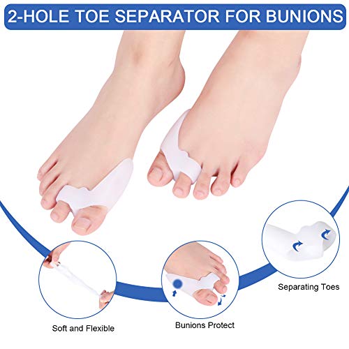 Haofy Toe Separator, 1 par de ortesis de silicona para juanetes. Los separadores de silicona para dedos en martillo hallux valgus son adecuados para atletas de ballet y yoga