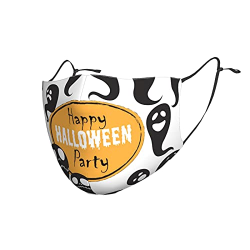 Happy Halloween Party Expression Mascarilla facial, reutilizable, transpirable, resistente al polvo, resistente al viento, máscara ajustable para mujeres y hombres