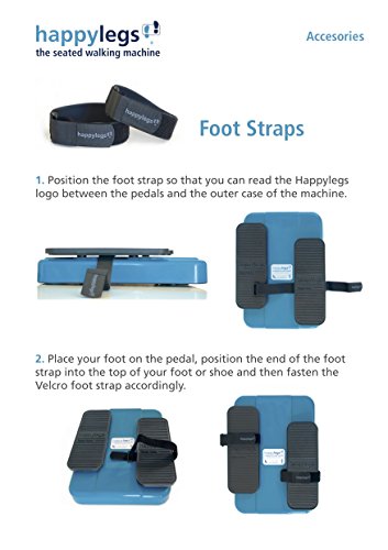 Happylegs Correas Sujeta-Pies - Cinta para Máquina de Andar Sentado con Sistema de Sujección de Velcro para Personas con Poca Fuerza en Piernas. Proporciona Buena Fijación a los Pedales.