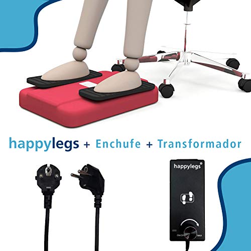 Happylegs - Ejercitador de Gimnasia Pasiva Piernas | La Máquina de Andar Sentado Perfecta para Rehabilitación y las Piernas Cansadas | Mejora la Circulación (Rojo)