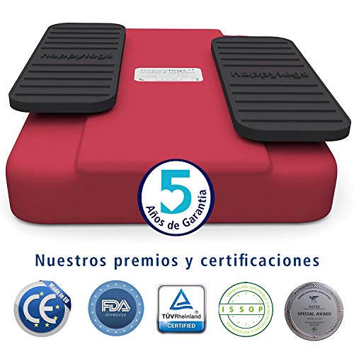 Happylegs - Ejercitador de Gimnasia Pasiva Piernas | La Máquina de Andar Sentado Perfecta para Rehabilitación y las Piernas Cansadas | Mejora la Circulación (Rojo)