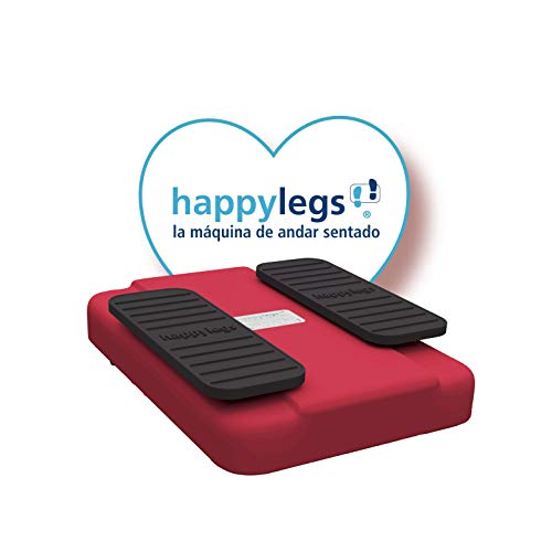 Happylegs - Ejercitador de Gimnasia Pasiva Piernas | La Máquina de Andar Sentado Perfecta para Rehabilitación y las Piernas Cansadas | Mejora la Circulación (Rojo)