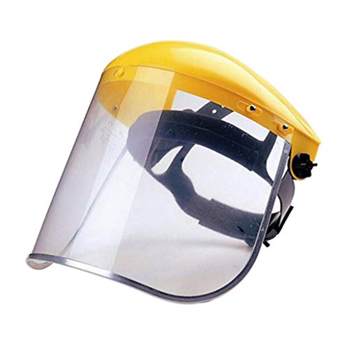 Happyyami 2 Piezas Motosierra Casco PVC Hierba Corte Seguridad Cara Protector Pantalla a Prueba de Salpicaduras para Oficina Cocina Trabajo Industrial Exterior Protector (Amarillo)