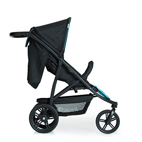 Hauck Rapid 3 - silla de paseo de 3 ruedas con posiciones en respaldo, plegado compacto, plegando con solo una mano, manillar regulable, desde nacimiento hasta 25kg, caviar black (negro)