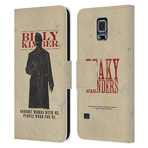 Head Case Designs Licenciado Oficialmente Peaky Blinders Trabajo para mí Billy Kimber Tipografía Mixta Carcasa de Cuero Tipo Libro Compatible con Samsung Galaxy S5 / S5 Neo